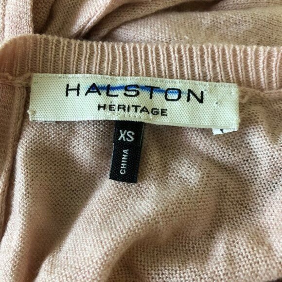 Halston Heritage Cashmere Drape Back Sweater Powder - Picture 5 of 5